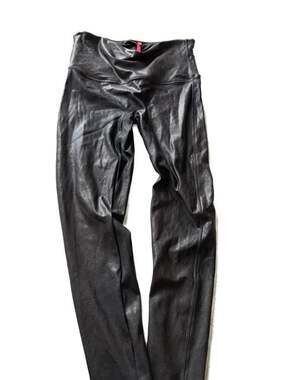 SPANX High Waisted Faux Leather Leggings Black Size 1X